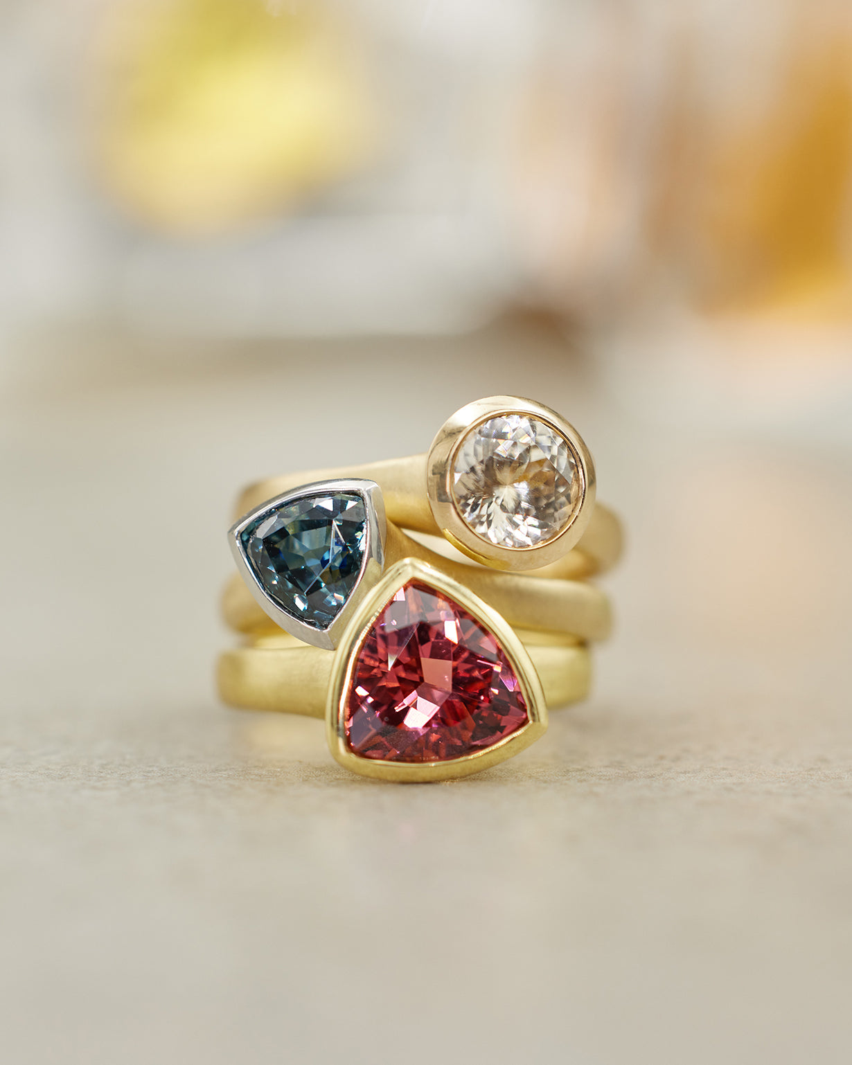 FLUTED Gemstone Rings