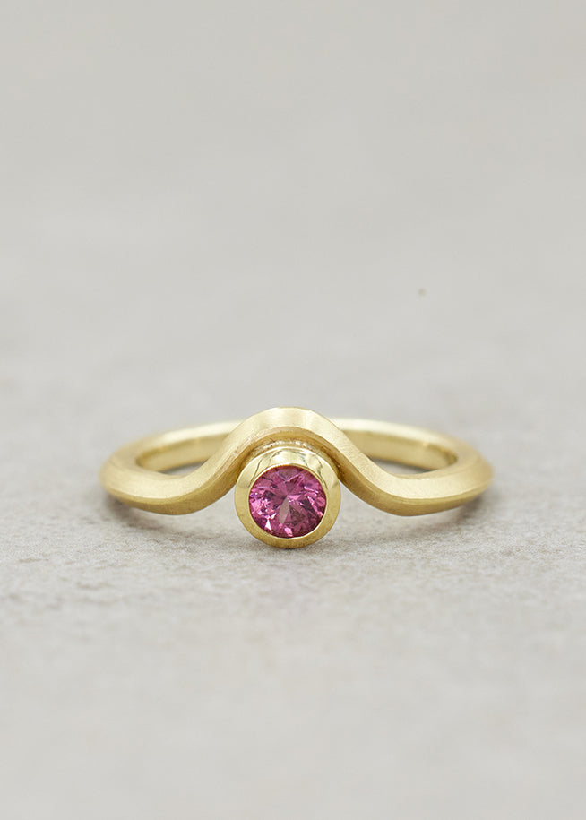 Peach Spinel Wave Ring