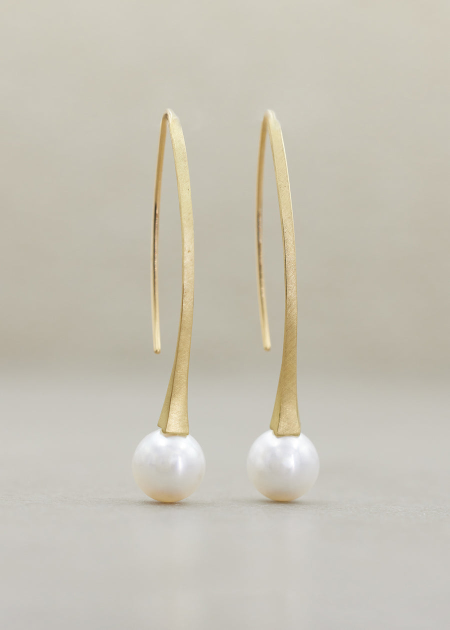White Akoya Pearl Drop Earrings