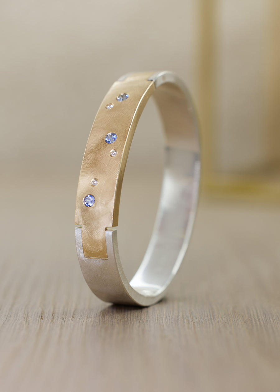 FORTUNA Constellation Cuff with Blue Sapphires and Diamonds