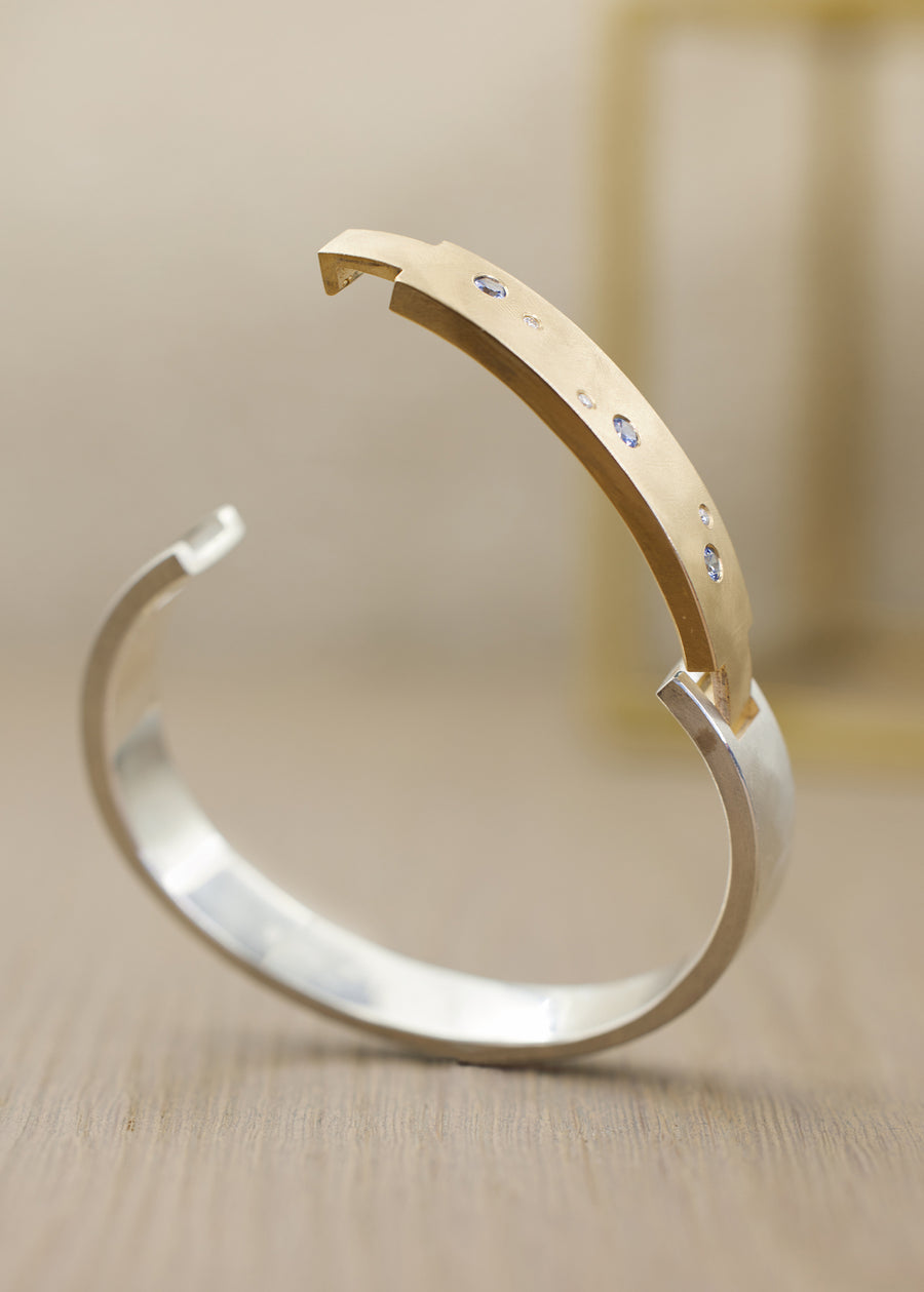 FORTUNA Constellation Cuff with Blue Sapphires and Diamonds