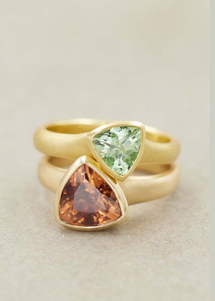 Imperial Zircon Fluted Trillion Ring