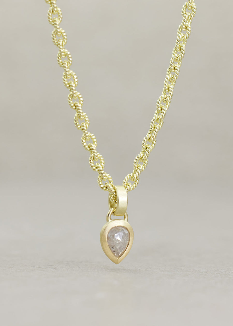 'AEGEA" Gray Diamond Drop Amulet