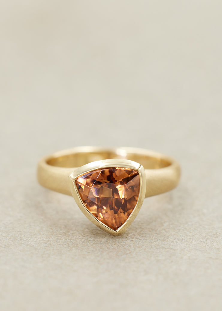 Imperial Zircon Fluted Trillion Ring