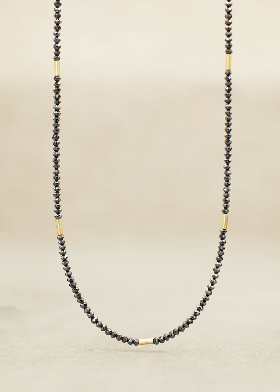 'AEGEA' Black Diamond Mini Bead Necklace