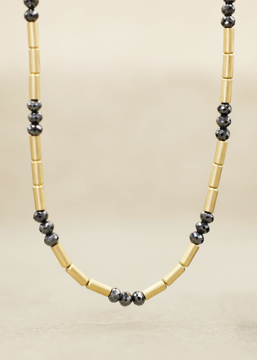 'AEGEA'  Black Diamond Bamboo Necklace