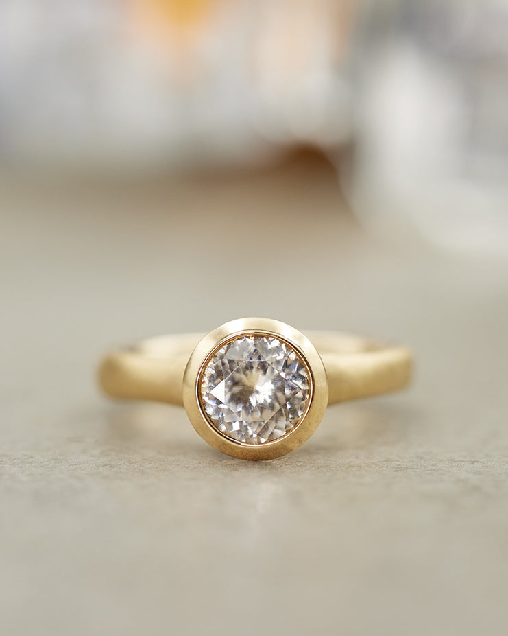 Champagne Zircon Fluted Ring