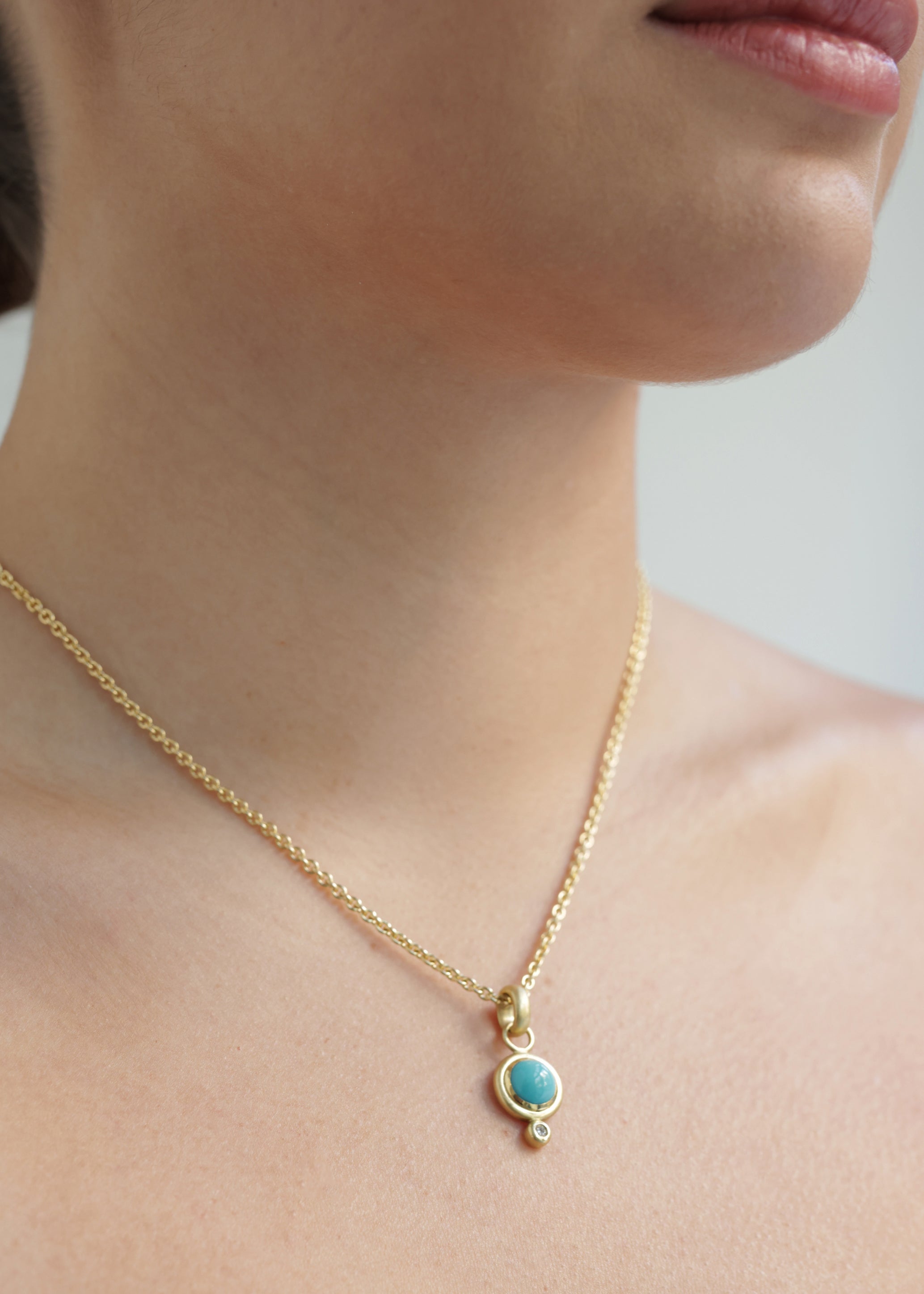 Turquoise 'Rondo' Diamond Pendant