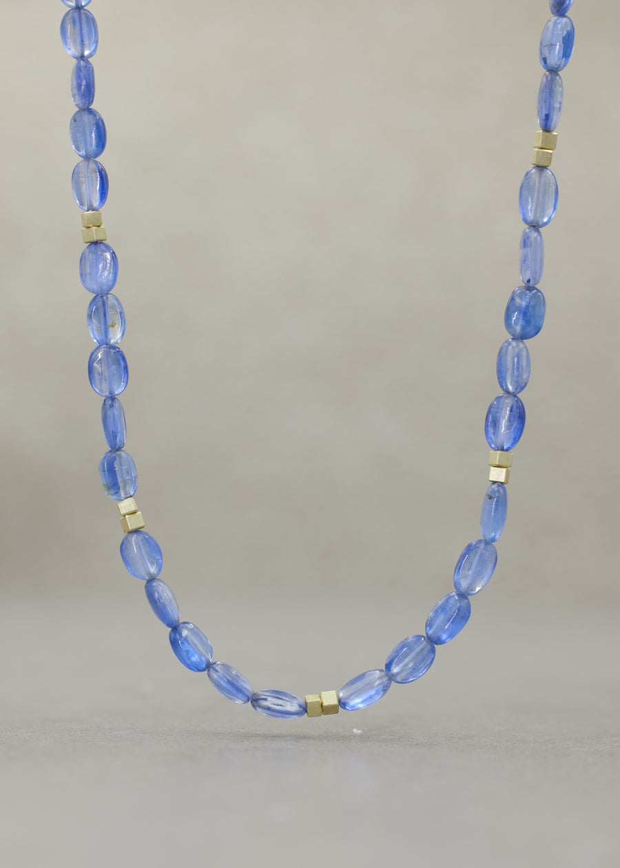 Cyanite Pebbled Bead Necklace