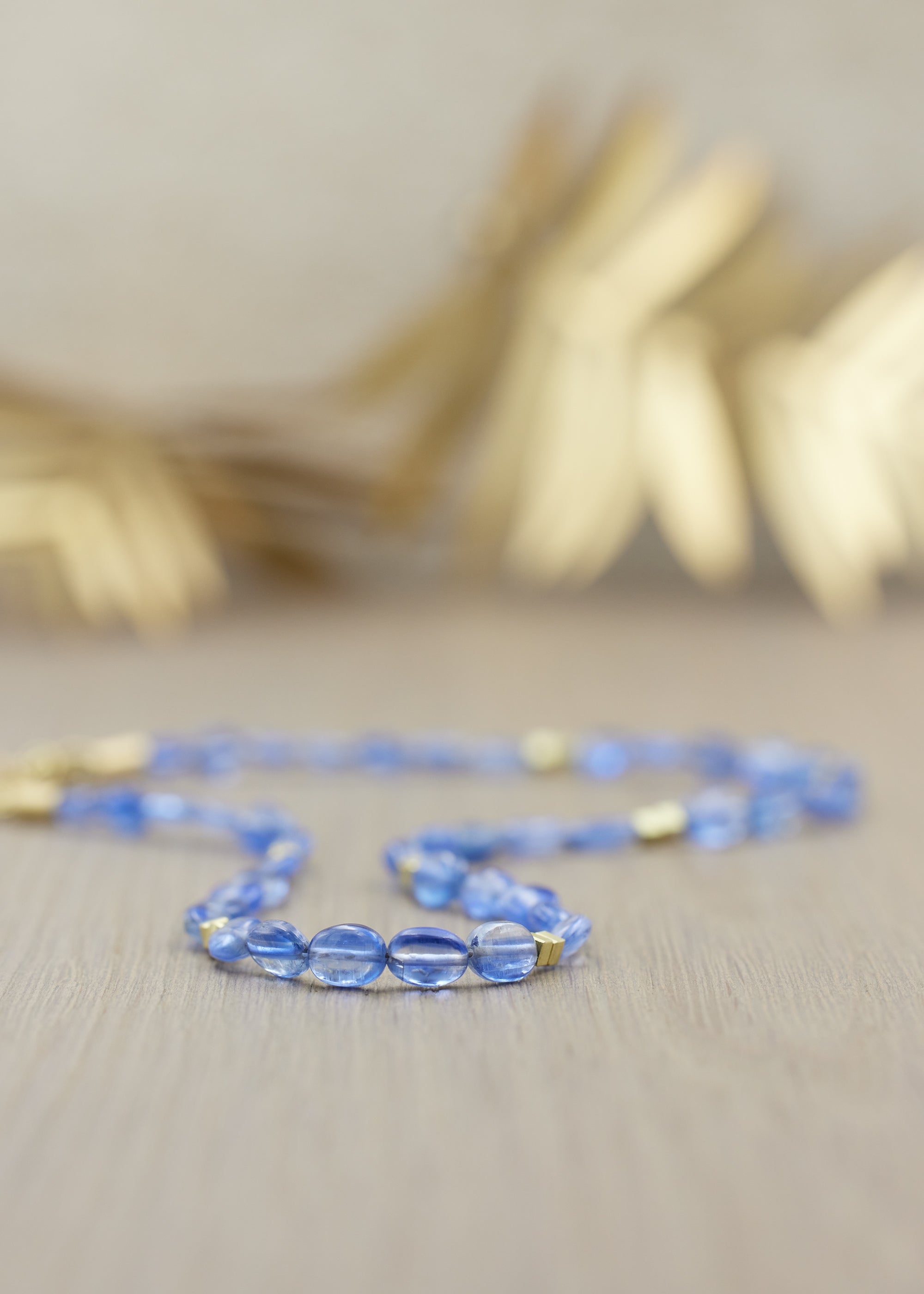 Cyanite Pebbled Bead Necklace