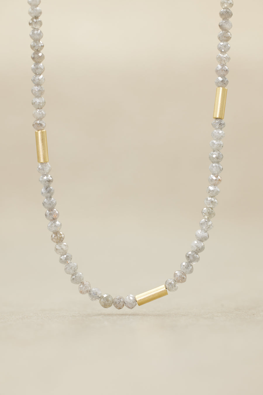 'AEGEA' Gray Diamond Bead Collier