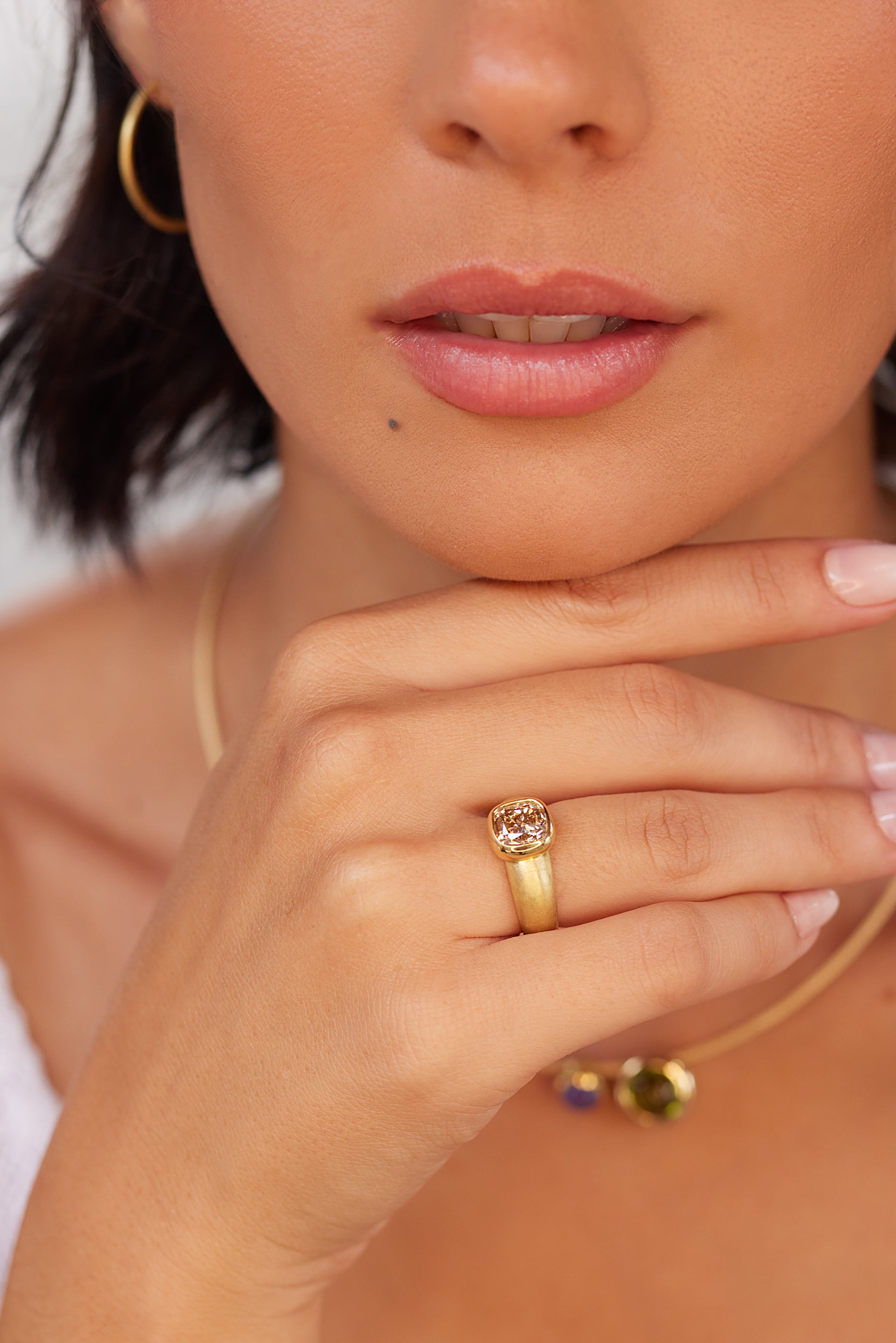 'Desert Diamond' Brilliant Cushion 'SIENA' Ring
