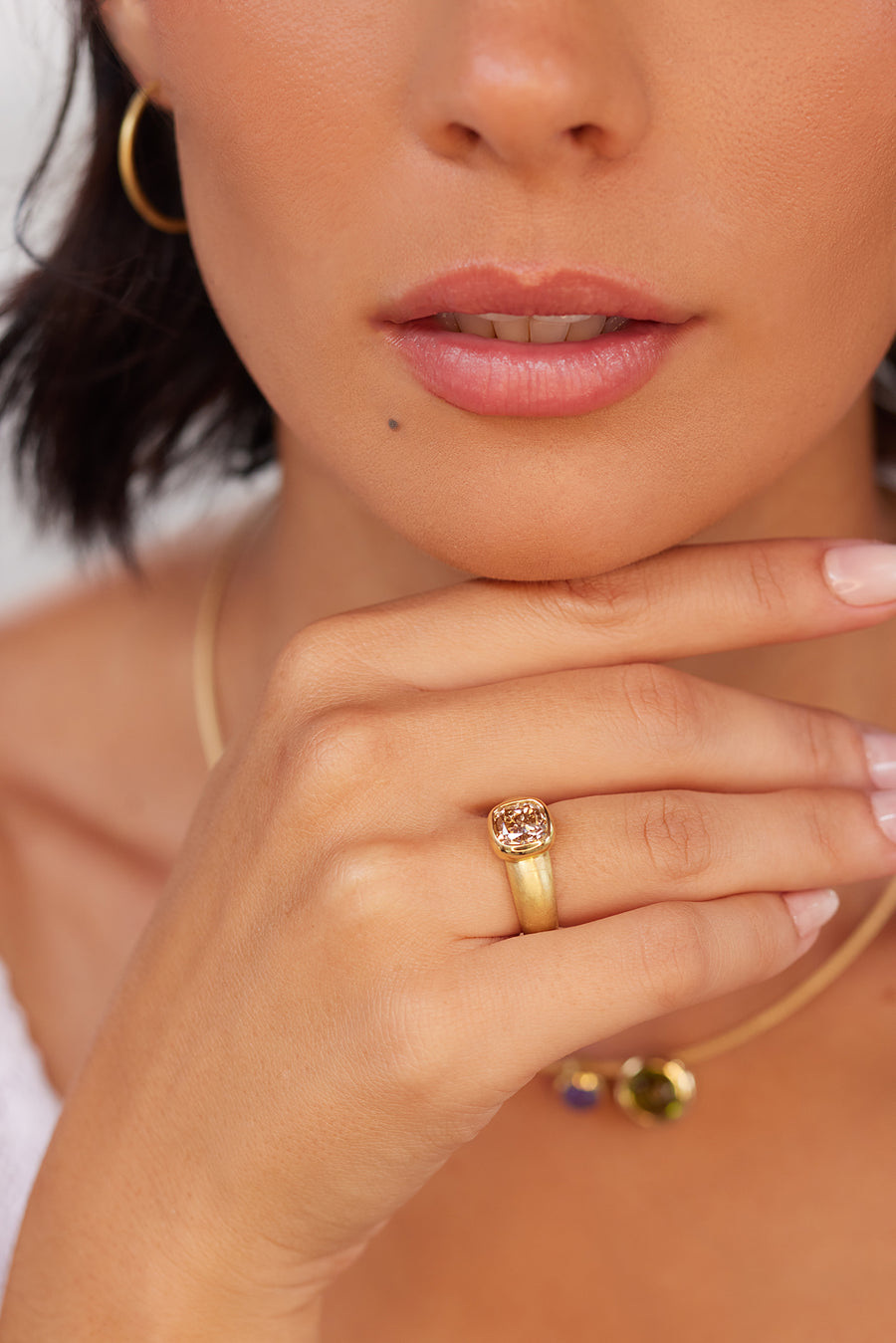 'Desert Diamond' Brilliant Cushion 'SIENA' Ring