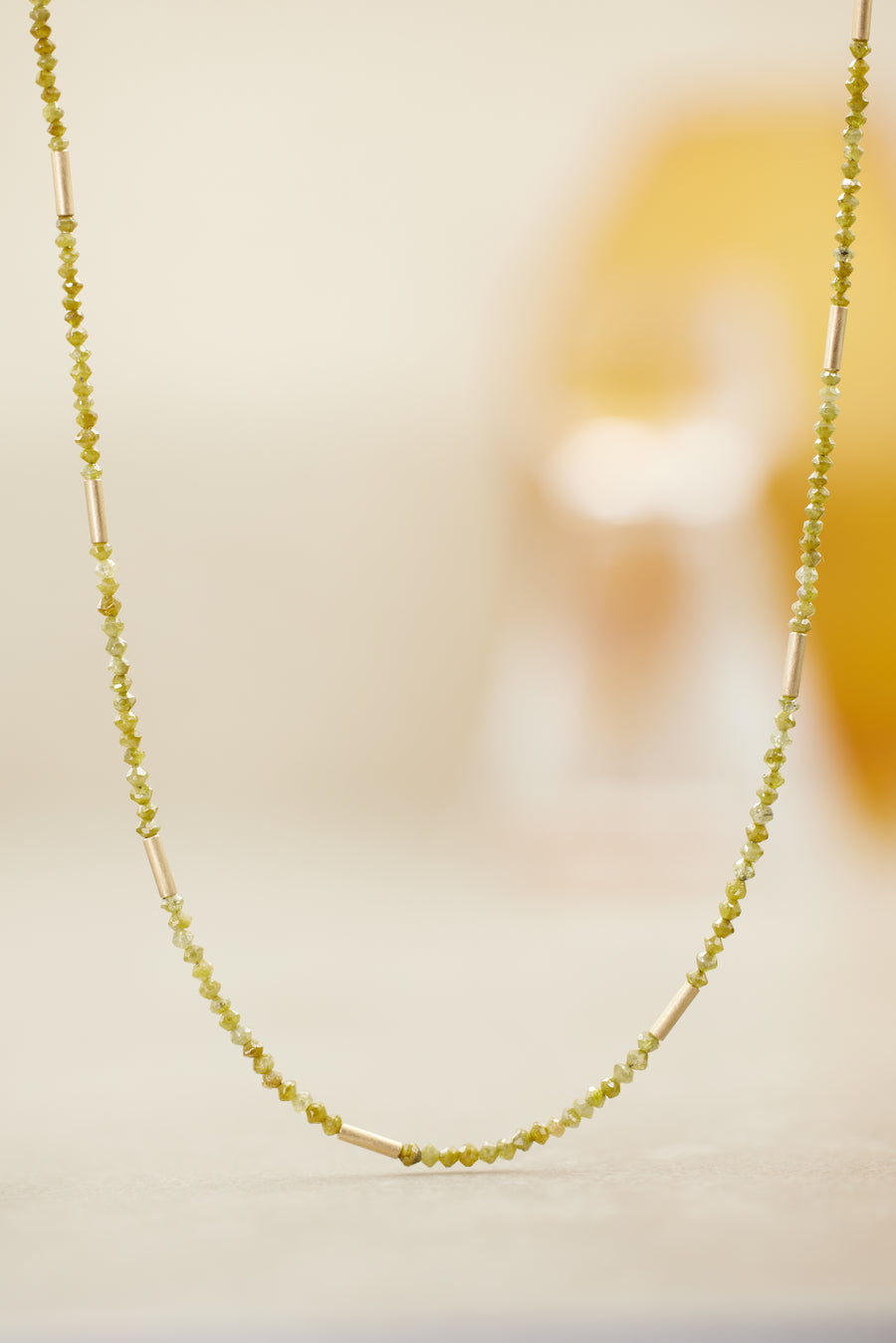 'AEGEA'  Olive Diamond Delicate Bead Necklace