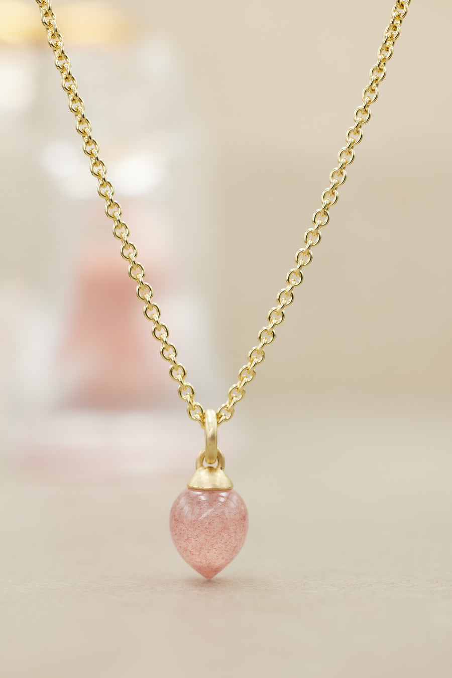 Strawberry Quartz Drop Pendant