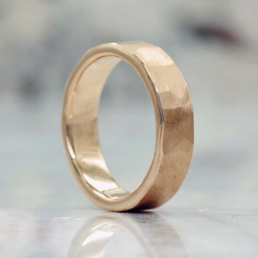 Hammered Band Rose Gold