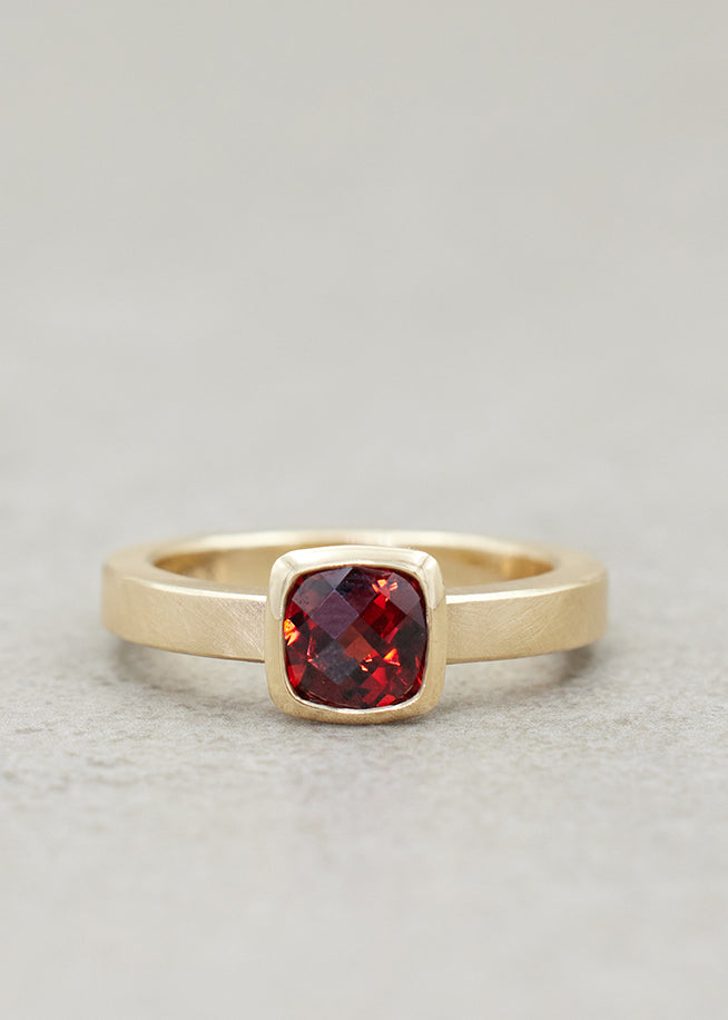 Garnet Cushion Ring