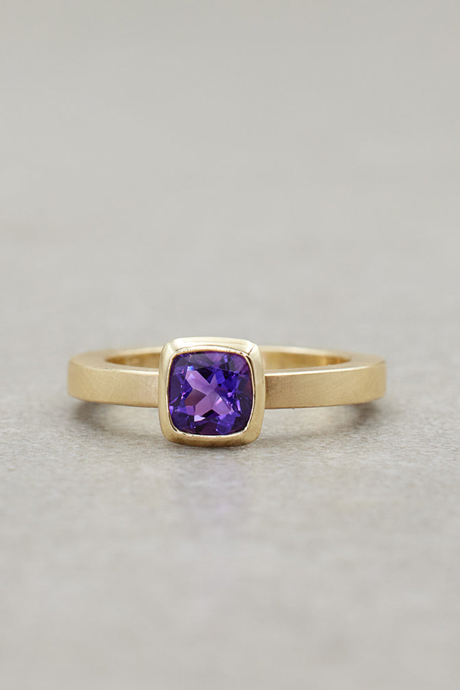 Amethyst Cushion Ring