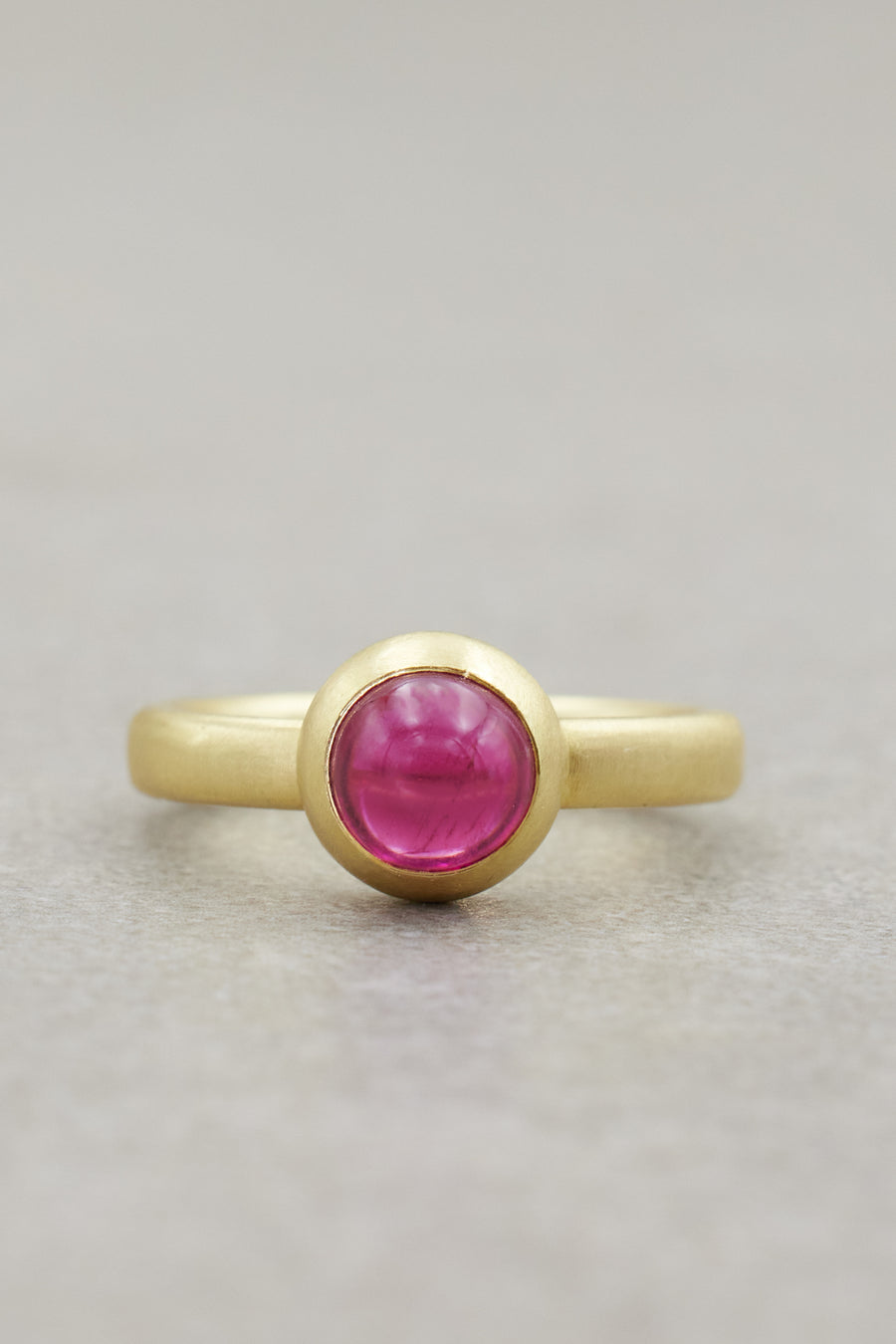 Pink Tourmaline Button Ring