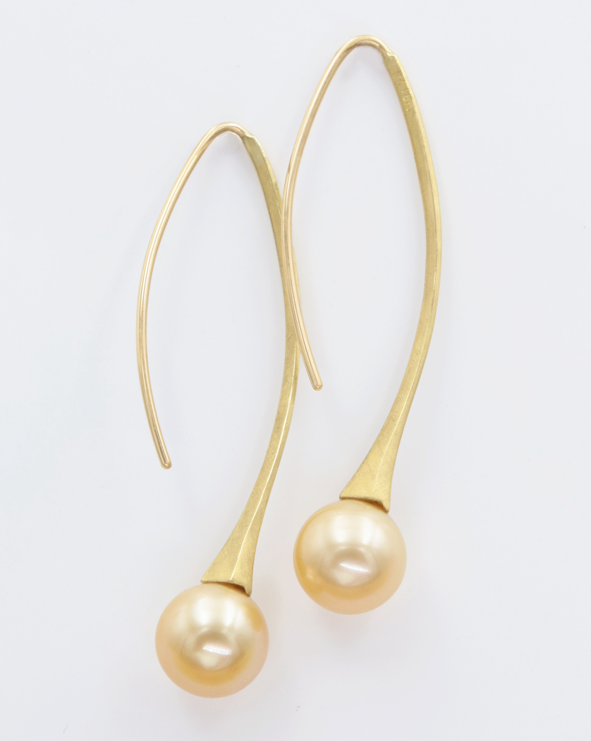 Golden Tahitian Pearl Drop Earrings