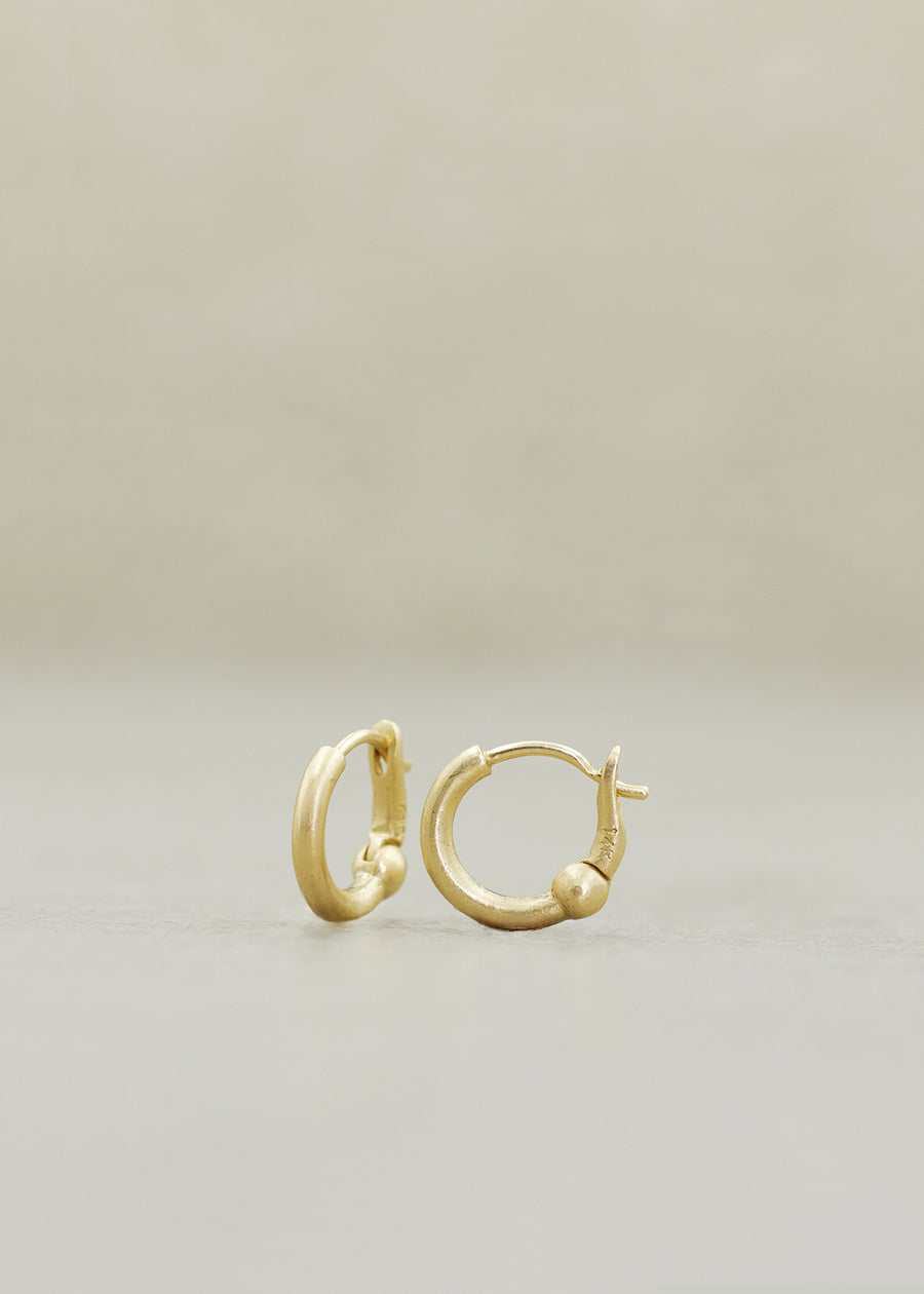 Baby 'Round Clip' Hoops Yellow Gold