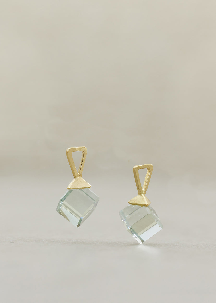 Prasiolite Cube Charm Set