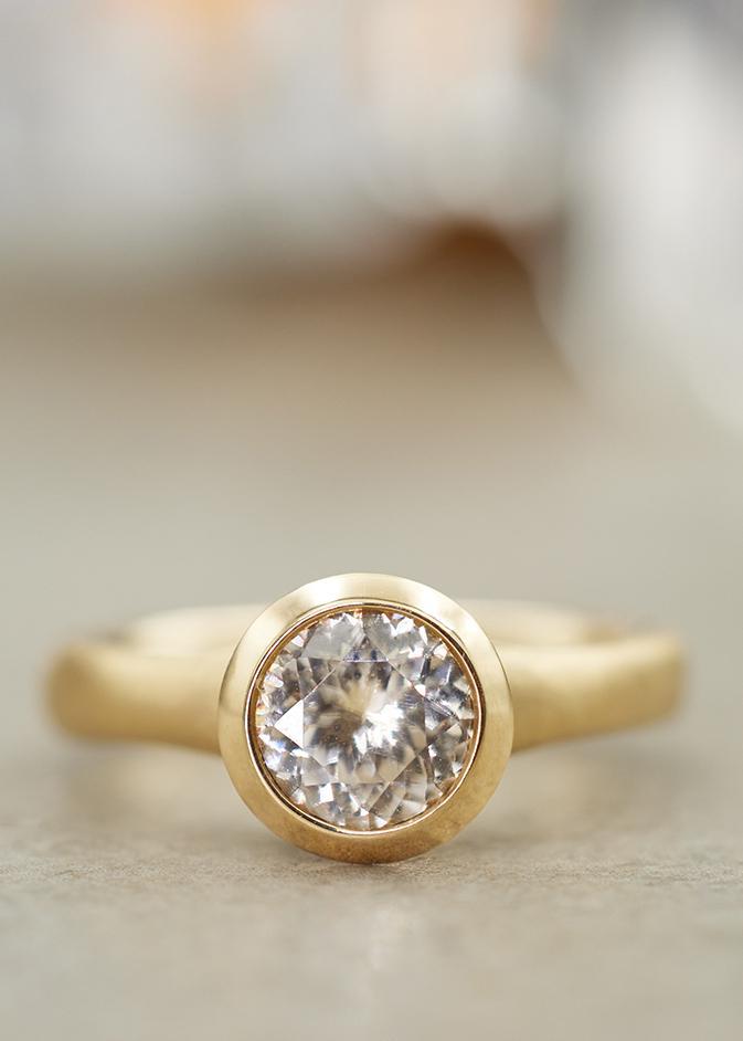 Champagne Zircon Fluted Ring