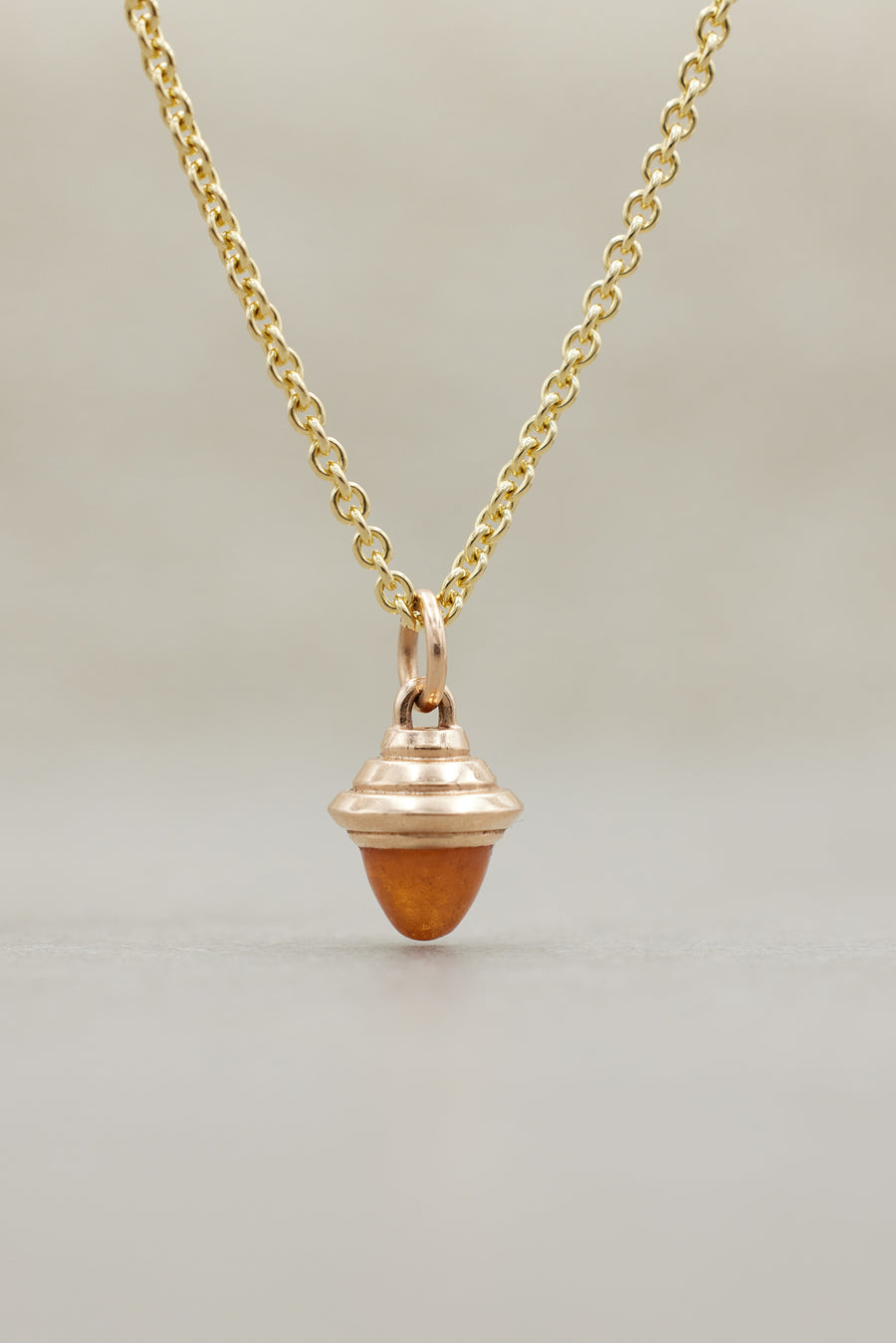 Mandarin Garnet Acorn Pendant