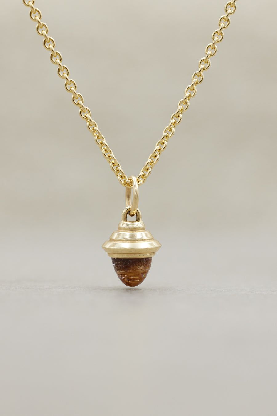 Cateye Acorn Pendant