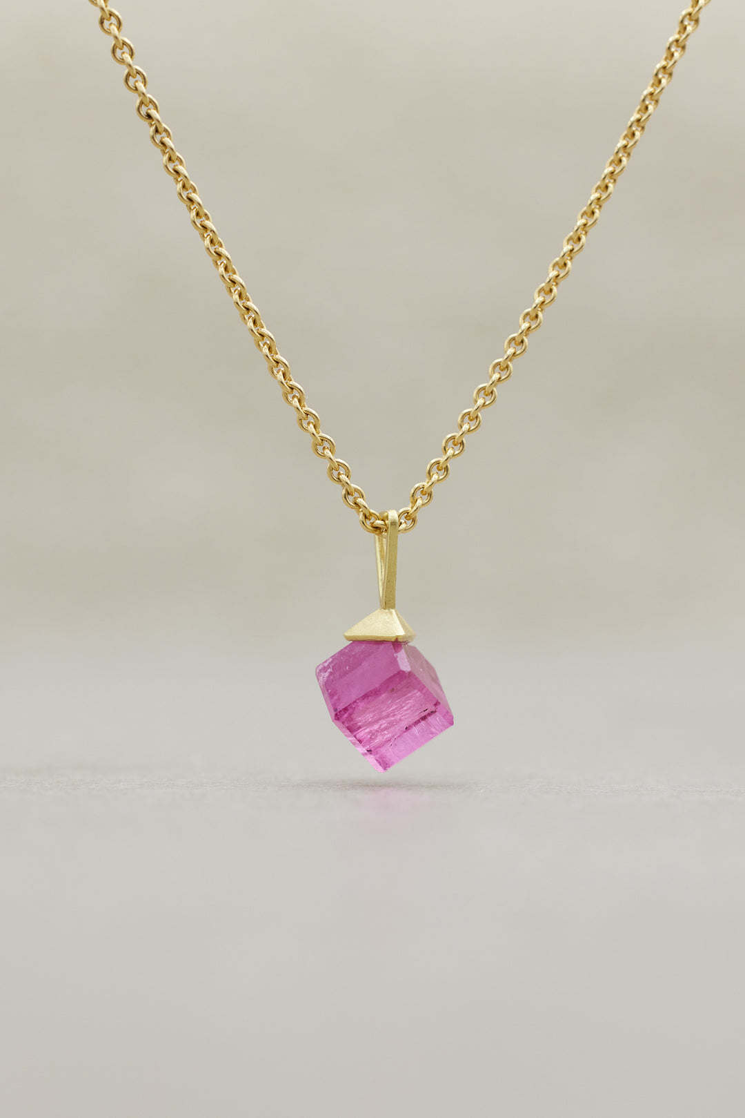 Deep Pink Tourmaline Cube Pendant – Almut Belote Jewelry