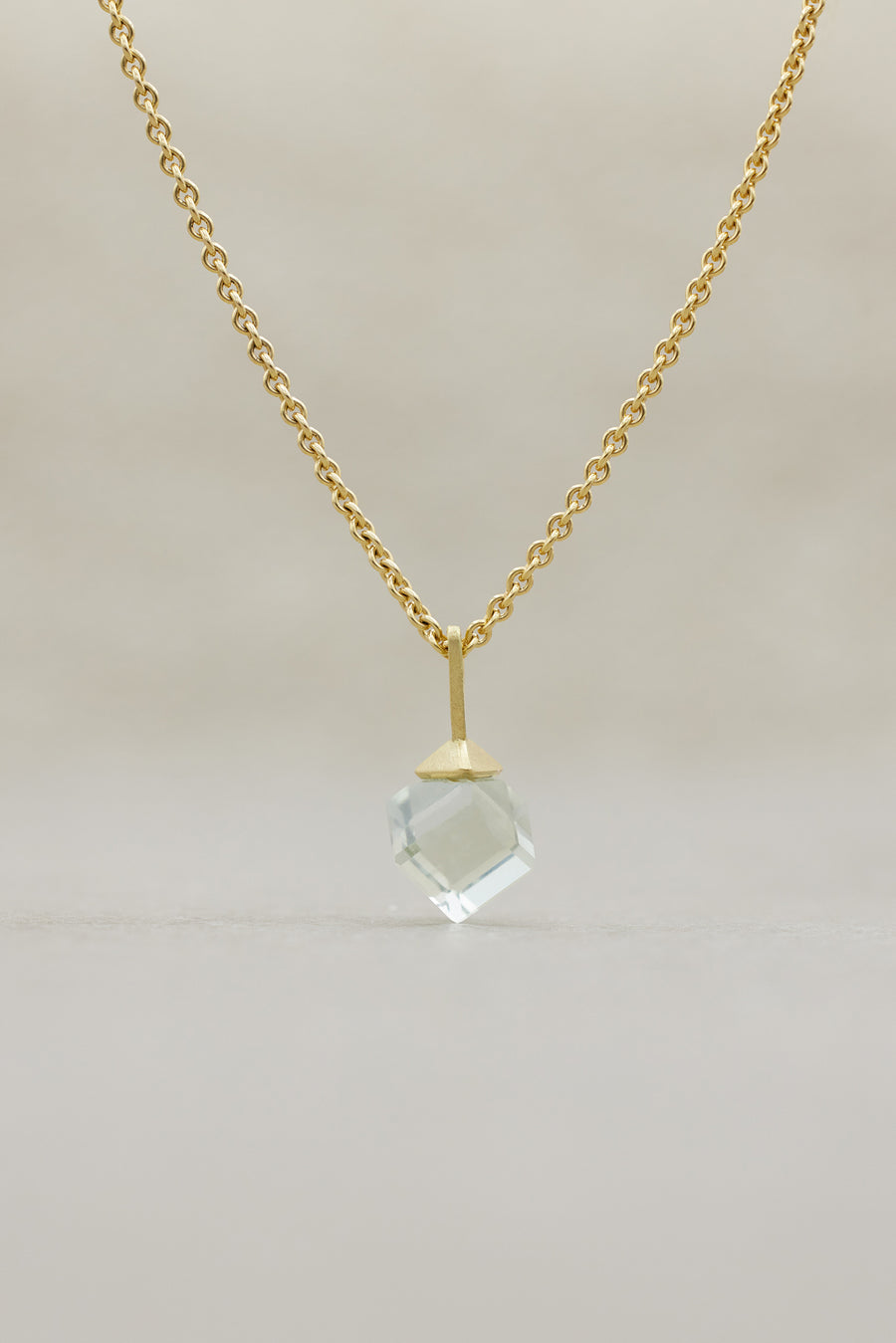 Prasiolite Cube Pendant