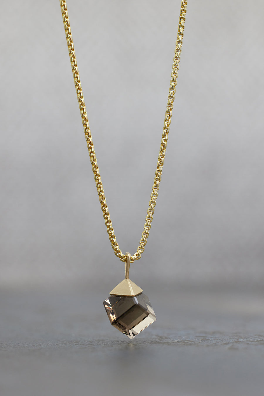 Smokey Quartz Cube Amulet