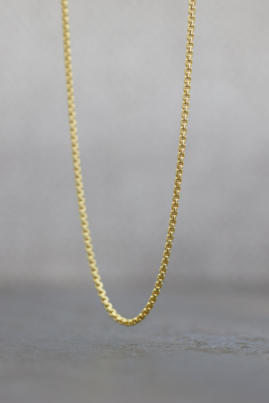 Rounded  Box Chain Yellow Gold,2mm