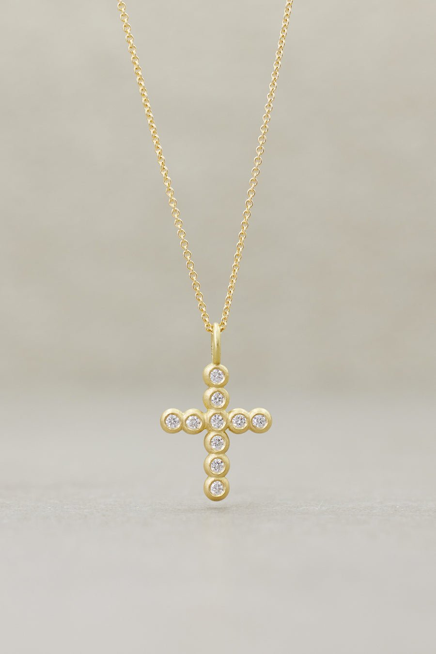 'Pallina'  Diamond Cross Large 18kt