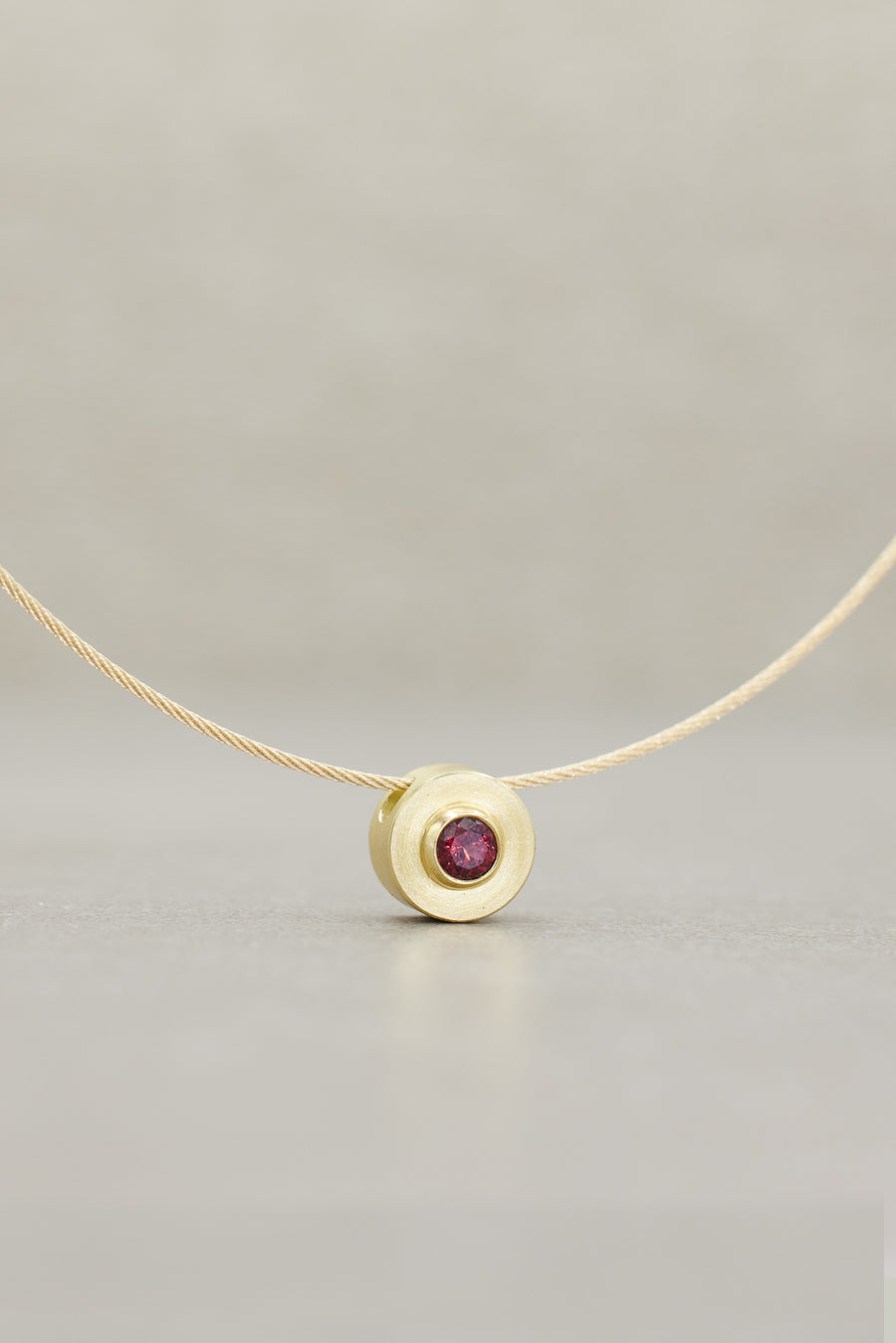 Garnet Disc Slide Pendant