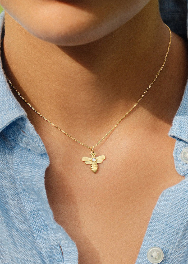 Honeybee Pendant with Diamond
