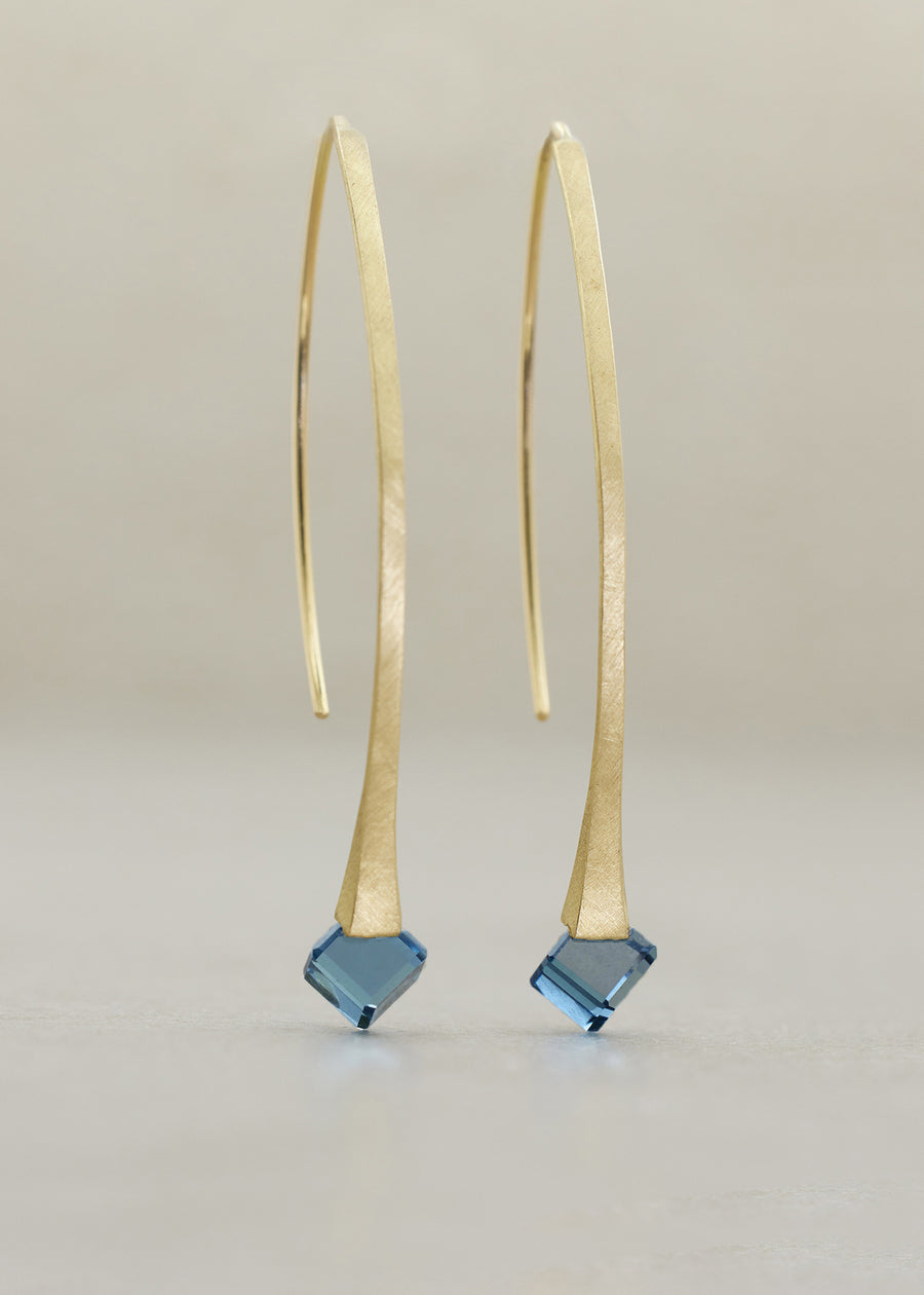 London Blue Cube Drop Earrings