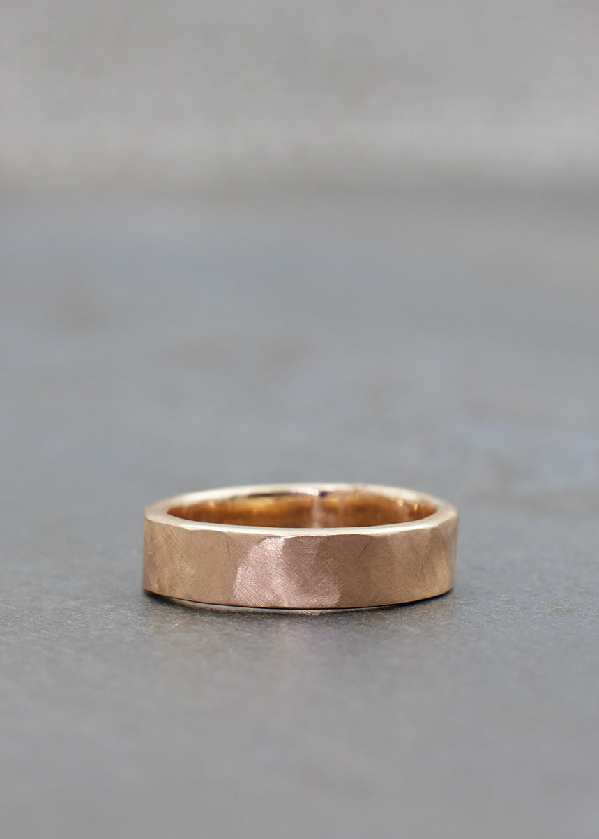 Hammered Band Rose Gold