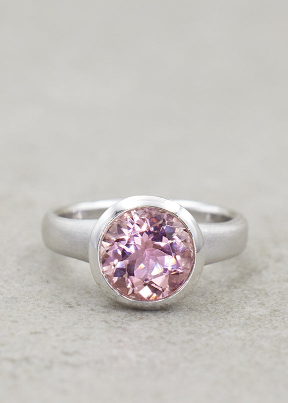 Rose/Pink Tourmaline Fluted Ring