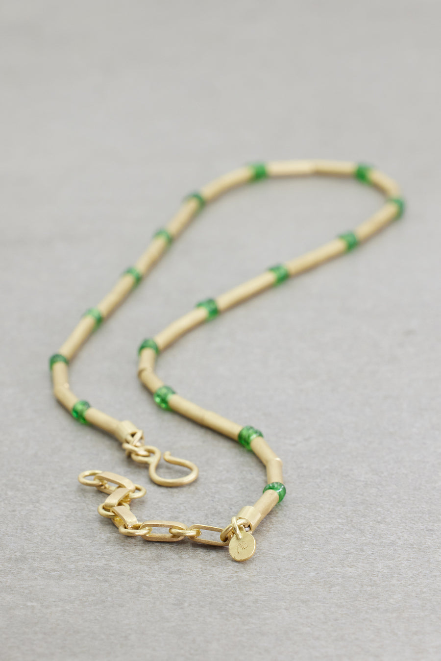 Tsavorite Bamboo Necklace