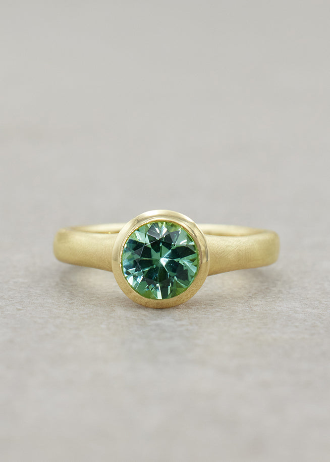 Mint Green Tourmaline Fluted Ring