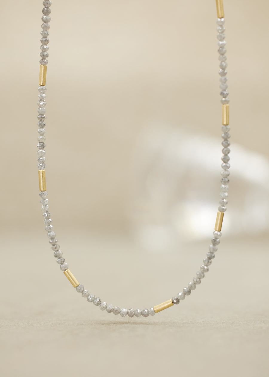 'AEGEA' Gray Diamond Bead Necklace