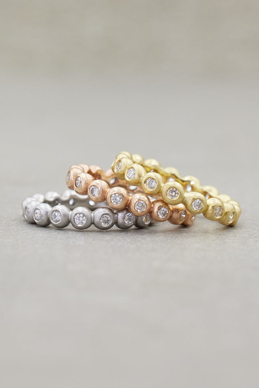 Bead Eternity Diamond Rings