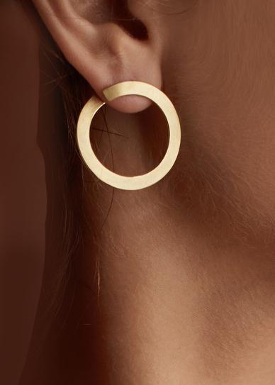 'Ribbon' Hoop Earrings yellow gold