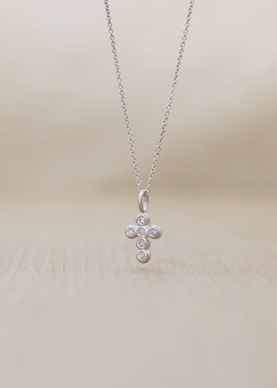Pallina Mini Diamond Cross Platinum