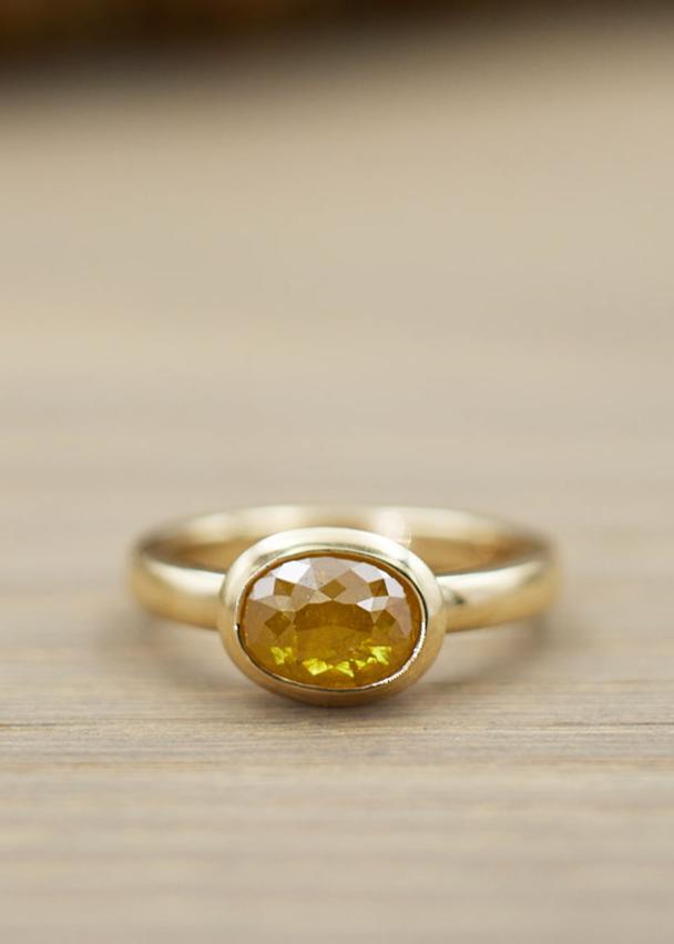 'AEGEA' Tangerine Diamond Ring Oval