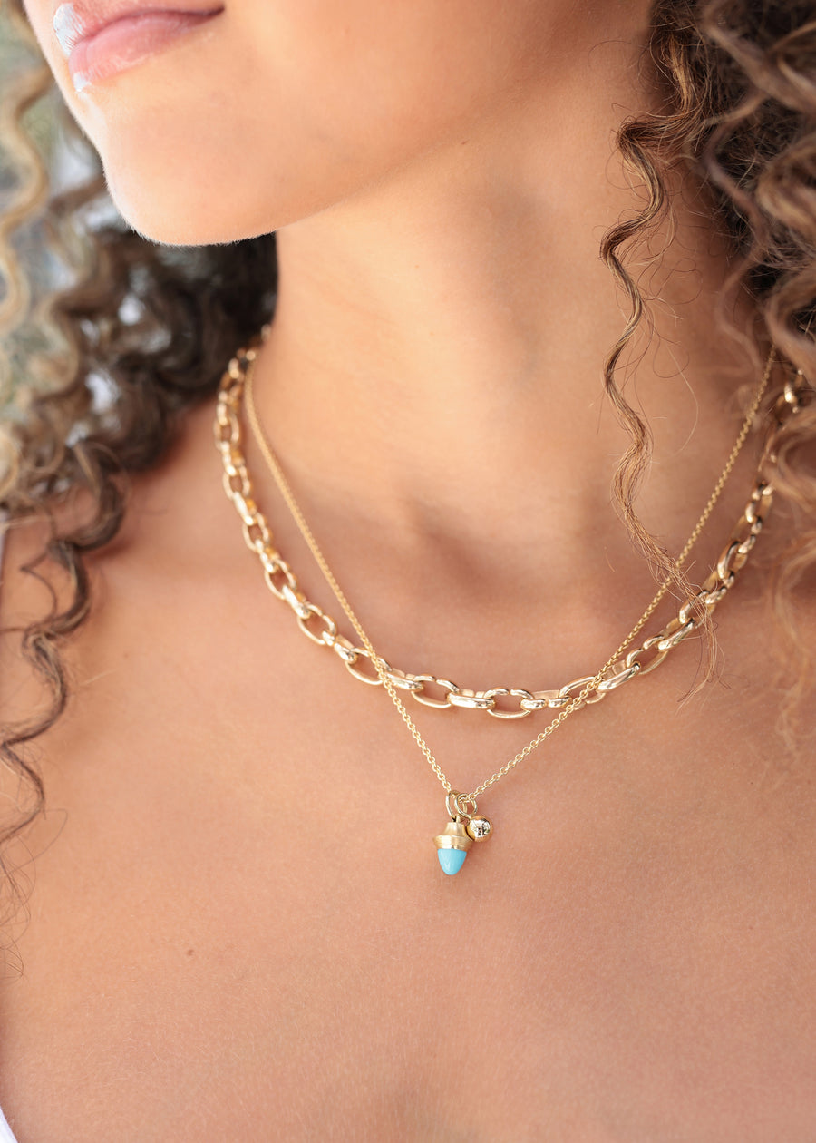 Turquoise Mini Acorn – Almut Belote Jewelry - Main Image