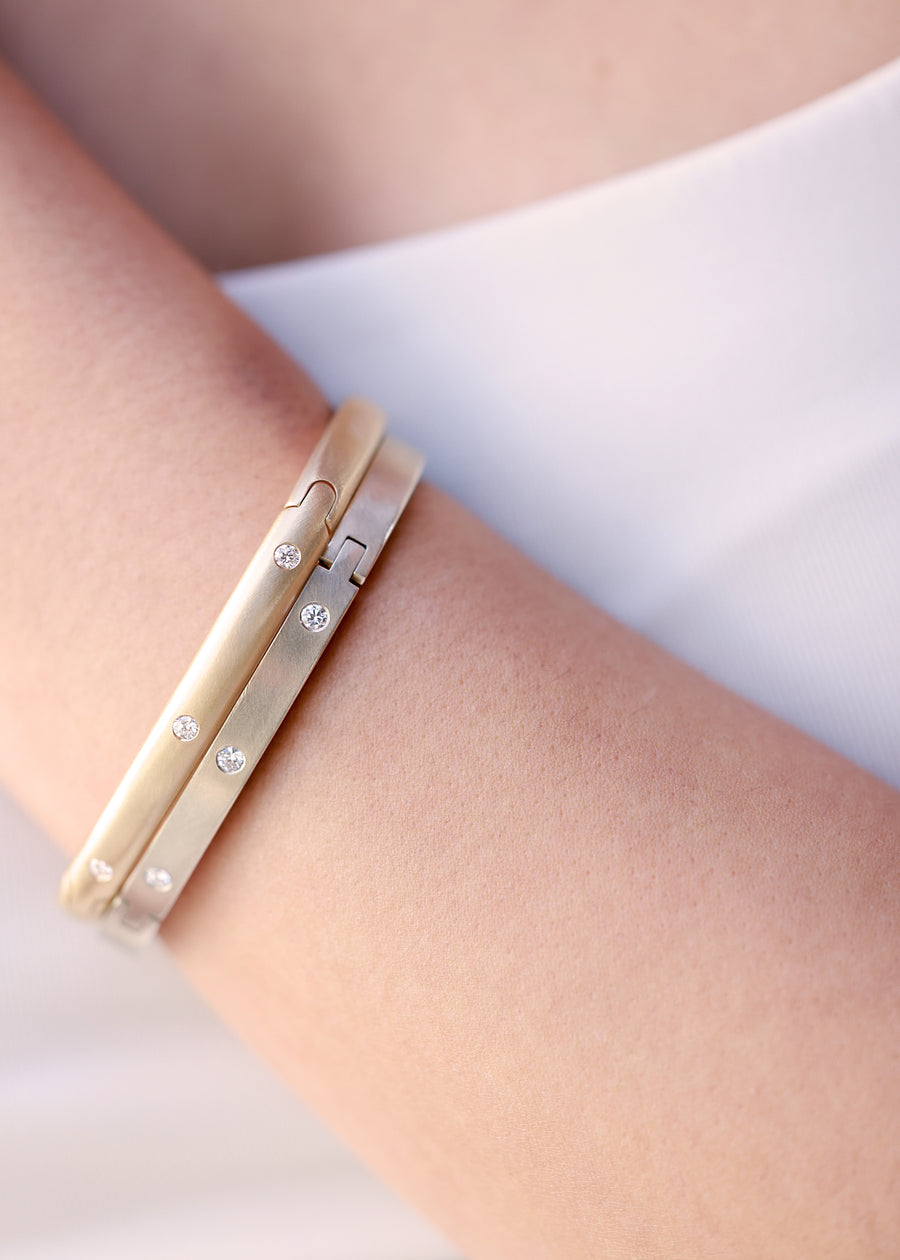 'Fortuna' Slim Diamond Bracelet White Gold