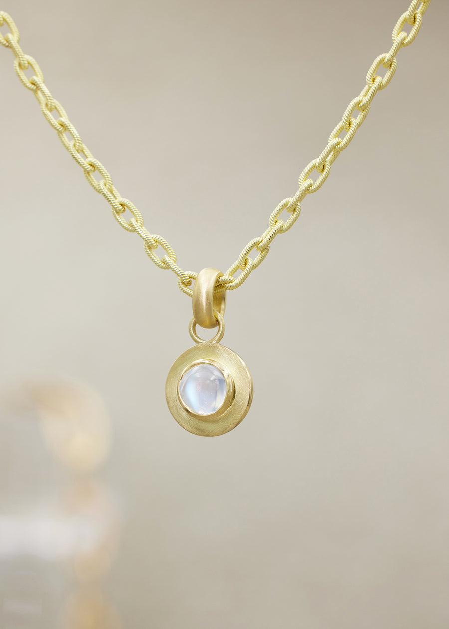 Moonstone Disc Pendant