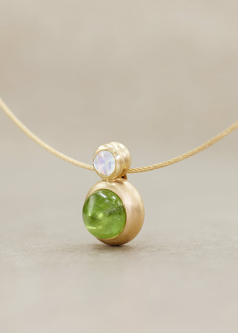 Peridot and Moonstone 'Pirouette' Slide Pendant